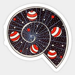 Universe Is Snail With Beach Ball Planets Sticker